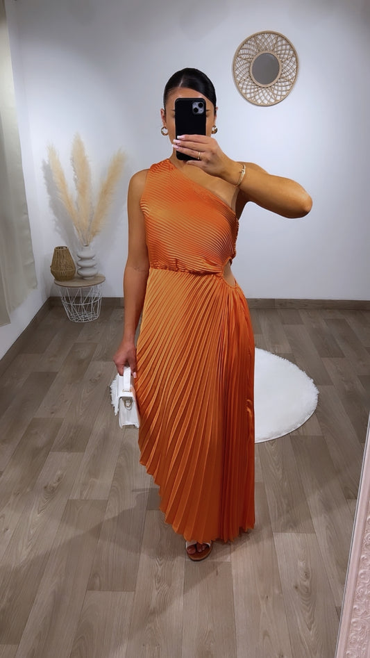 Robe asymétrique orange